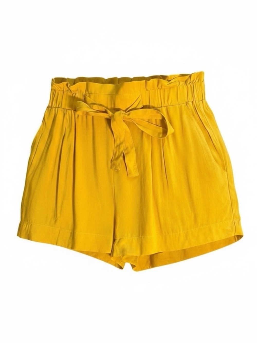 Ambiance Apparel Yellow Paperbag Waist Shorts - Size Medium